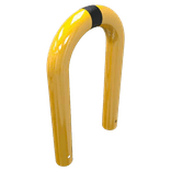 Arceau de protection en acier droit Ø76mm jaune/noir - différentes dimensions - montage au sol
