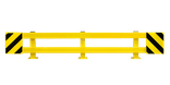 Stellingbeschermer staal geel/zwart - breedte 2300-2700mm - vloermontage