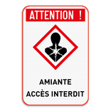 Panneau de sécurité Amiante - Accès interdit