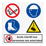 Panneau de sécurité EPI - accès interdit