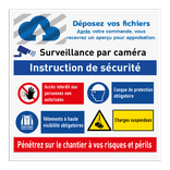 Panneau de chantier - Instructions de sécurité avec votre logo