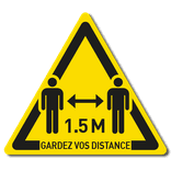 Autocollant ou panneau - Respecter une distance de 1,5 mètre