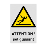 Autocollant ou panneau - W011 - Sol glissant