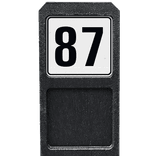 Hausnummerpfost Kunststoff mit Reflektierendes Hausnummernschild