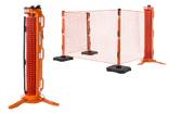 Absperrnetz RapidRoll™ 15 m mit Pfosten und Standfüßen