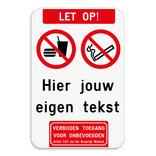 Informatiebord met 2 pictogrammen - Eigen tekst