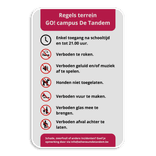 Informatiebord ingang full-colour opdruk eigen ontwerp
