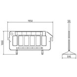 Kunststof dranghek wit - 2000x1000 mm reflecterend met inklapbare voeten
