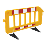 Kunststof afzethek geel - 2000x1000 mm reflecterend met inklapbare voeten