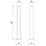 Fietsbeugel staal zwart voor 1 fiets  - 95x95x800mm