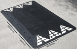 Gummiverkehrsberuhigungsschwelle 3000 × 1800 × 65 mm, 6-teilig – schwarz/weiß reflektierend