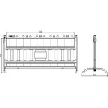 Barrière en plastique 2000x1000mm blanche - Réfléchissante - Pieds pliables
