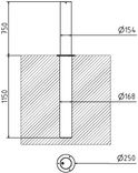 Borne rétractable en inox semi-automatique avec serrure triangulaire - Poteau anti-stationnement