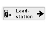 Richtingsbord pijl rechts - Laadstation + eigen tekst