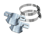 Verstellbare Rohrschelle mit einem Edelstahl Klemmband - type Flach