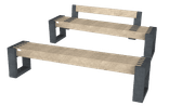 Parkbank met rugleuning - Bicolor - type Canvas 180