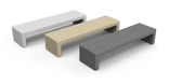 Buiten zitbank kunststof - Type Zeus - wit, grijs, beige