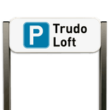 Parkeerplaats infobord - Aluminium geborstelde staanders + eigen ontwerp