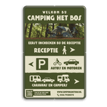 Informatiebord camping DOR rechthoek 2:3 reflecterend + eigen ontwerp/opdruk