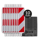 Geleidebaken met baakvoet kunststof - retro reflecterend (set 10 stuks)