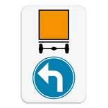 Verkeersbord SB250 D4 links - Verplicht linksaf voor voertuigen die gevaarlijke goederen vervoeren
