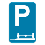Panneau SB250 - E9e - Stationnement obligatoire sur l'accotement ou sur le trottoir