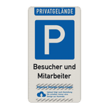 Parkplatzschild für Besucher und Mitarbeiter mit Logo