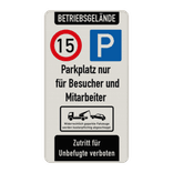 Kombischild betriebsgelände geschwindigkeit, parken + zutritt verboten - reflektierend