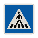 Verkehrszeichen 350-20 - Fußgängerüberweg Aufstellung links