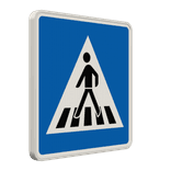Verkehrszeichen 350-20 - Fußgängerüberweg Aufstellung links