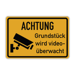 Hinweisschild Achtung Grundstück wird videoüberwacht - reflektierend