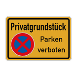 Schild Privatgrundstück, Parken verboten - reflektierend