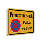 Schild Privatgrundstück, Parken verboten - reflektierend
