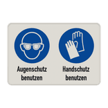 Gebotsschild - Augenschutz und Handschutz benutzen