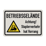 Warnschilder - Betriebsgelände, Achtung Staplerverkehr hat Vorrang