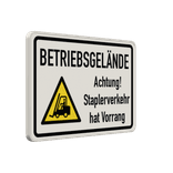 Warnschilder - Betriebsgelände, Achtung Staplerverkehr hat Vorrang