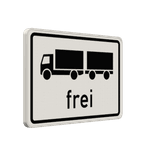 Verkehrszusatzeichen 1024-13 - Lastkraftwagen mit Anhänger frei