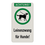 Hinweisschild - ACHTUNG, Leinenzwang für Hunde!