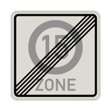 Verkehrszeichen 274.2-15 - Ende Tempo 15-Zone