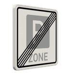 Verkehrszeichen 314.2 - Ende einer Parkraumbewirtschaftungszone