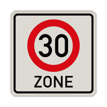 Vorschriftszeichen 274.1 - Beginn einer Tempo-30-Zone