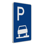 Verkehrszeichen 315-55 - Parken halb auf Gehwegen