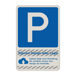Parkplatzschild mit Firmenlogo aus Dibond®traffic – reflektierend