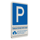 Parkplatzschild mit Firmenlogo aus Dibond®traffic – reflektierend