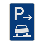 Richtzeichen 315-57 - Parken halb auf Gehwegen (Ende)