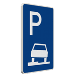 Richtzeichen 315-50 - Parken halb auf Gehwegen