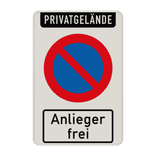 Parkverbotsschilder - Privatgrundstück, Eingeschränktes Haltverbot, Anlieger frei