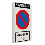 Parkverbotsschilder - Privatgrundstück, Eingeschränktes Haltverbot, Anlieger frei