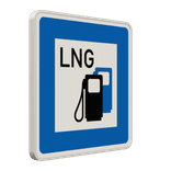 Verkehrszeichen 365-69 - Tankstelle mit Flüssigerdgas