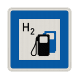 Verkehrszeichen 365-66 - Wasserstofftankstelle